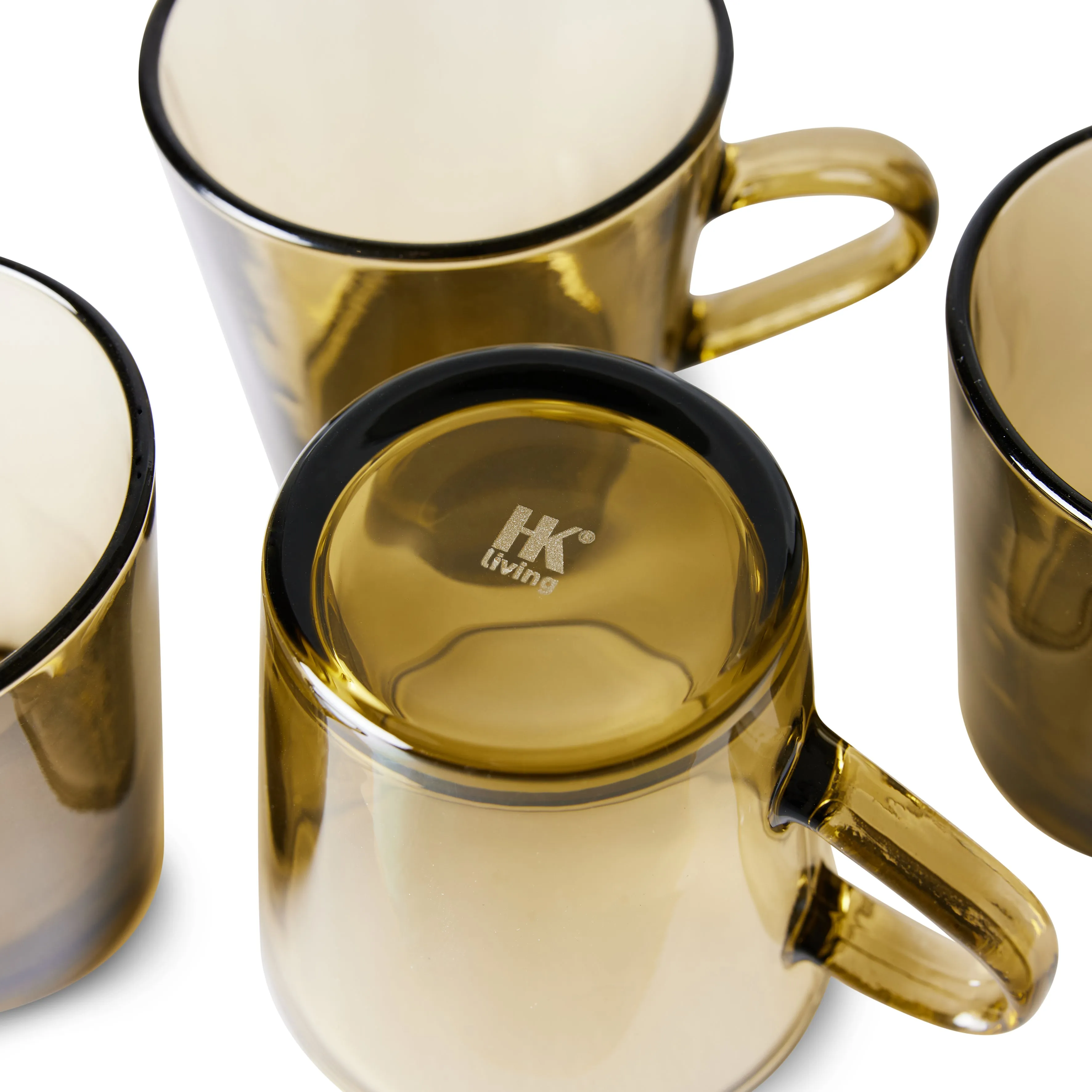 70s Glassware: Coffee Cups Mud Brown (Set of 4)