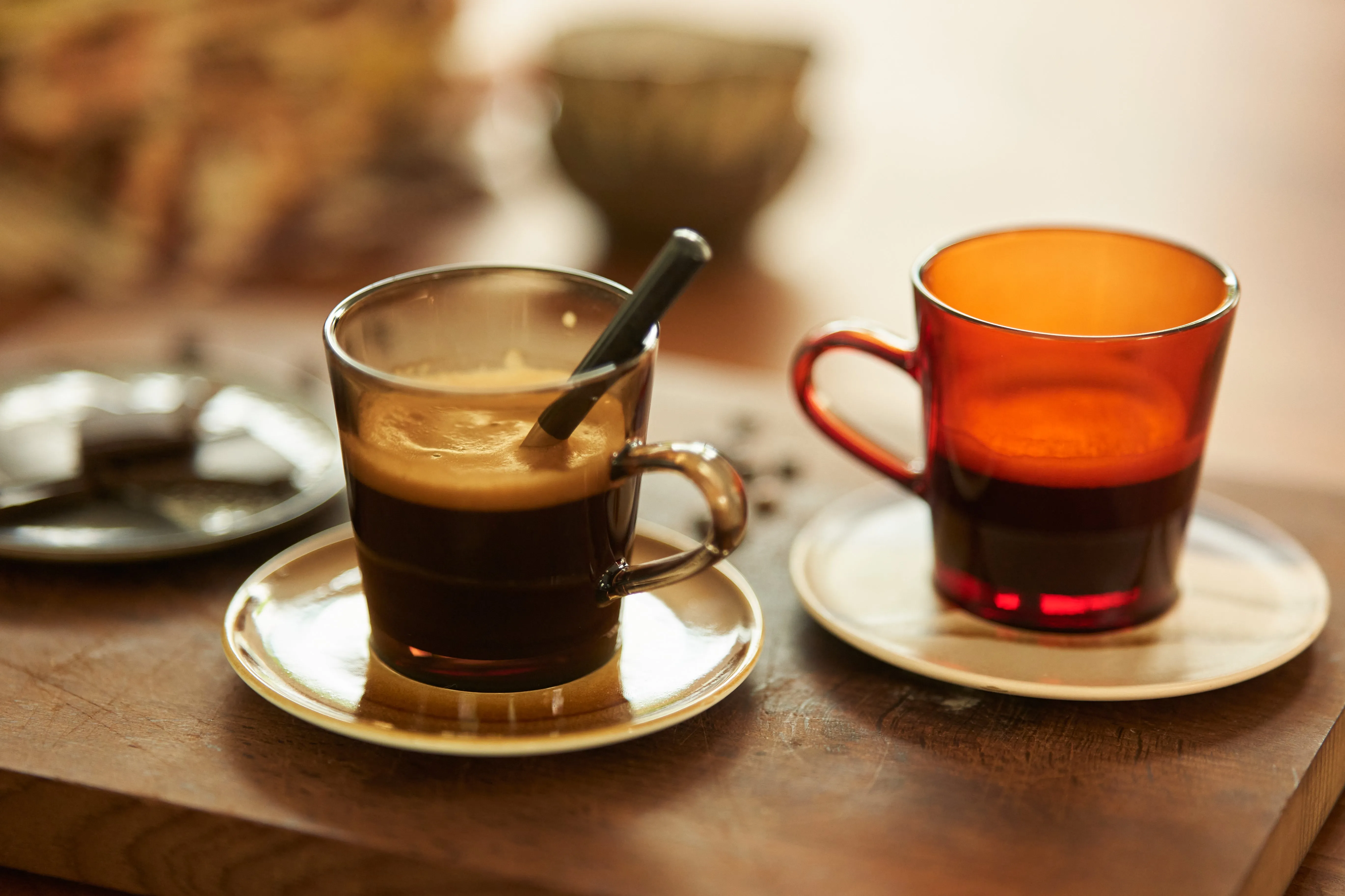 70s Glassware: Coffee Cups Mud Brown (Set of 4)