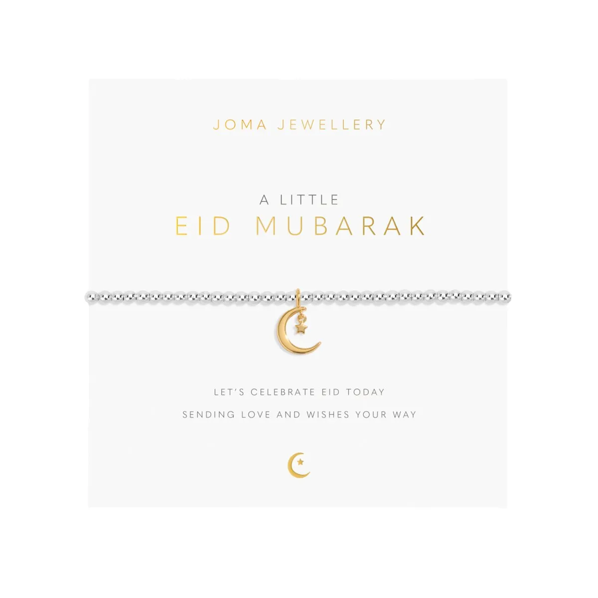 A Little 'Eid Mubarak' Bracelet | Silver & Gold Plated