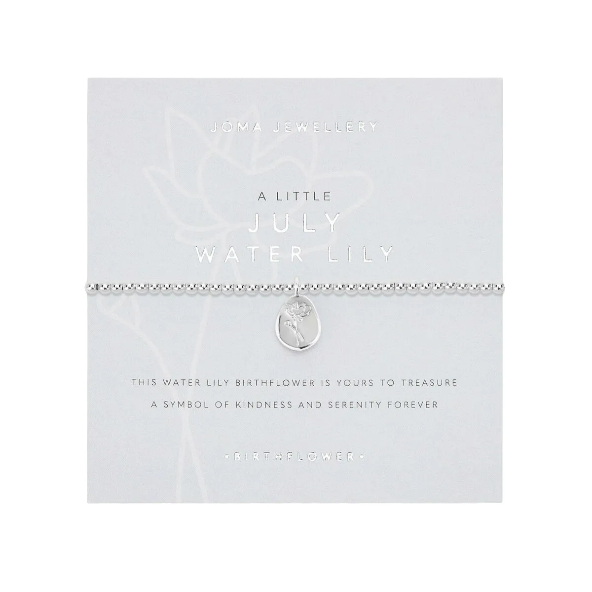 A Little 'July' Water Lily Birthflower Bracelet | Silver Plated