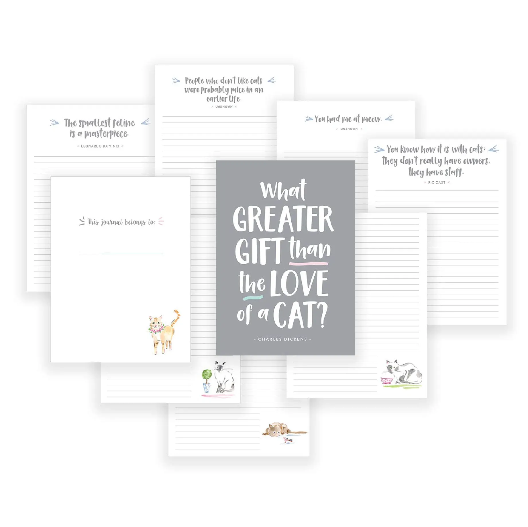 A5 Soft Cover Cat Lover Journal | Pastel Pink