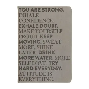 A5 Soft Cover Guided Fitness Journal | You Are Strong | Greige