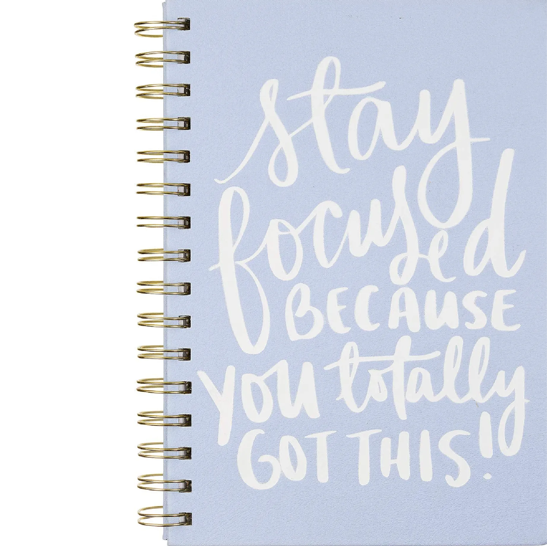 A5 Vegan Leather Spiral Journal | Stay Focussed | Powder Blue