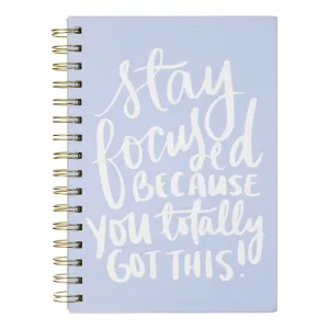 A5 Vegan Leather Spiral Journal | Stay Focussed | Powder Blue