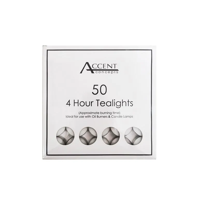 Accent Tealights, 4 Hr, 50pk