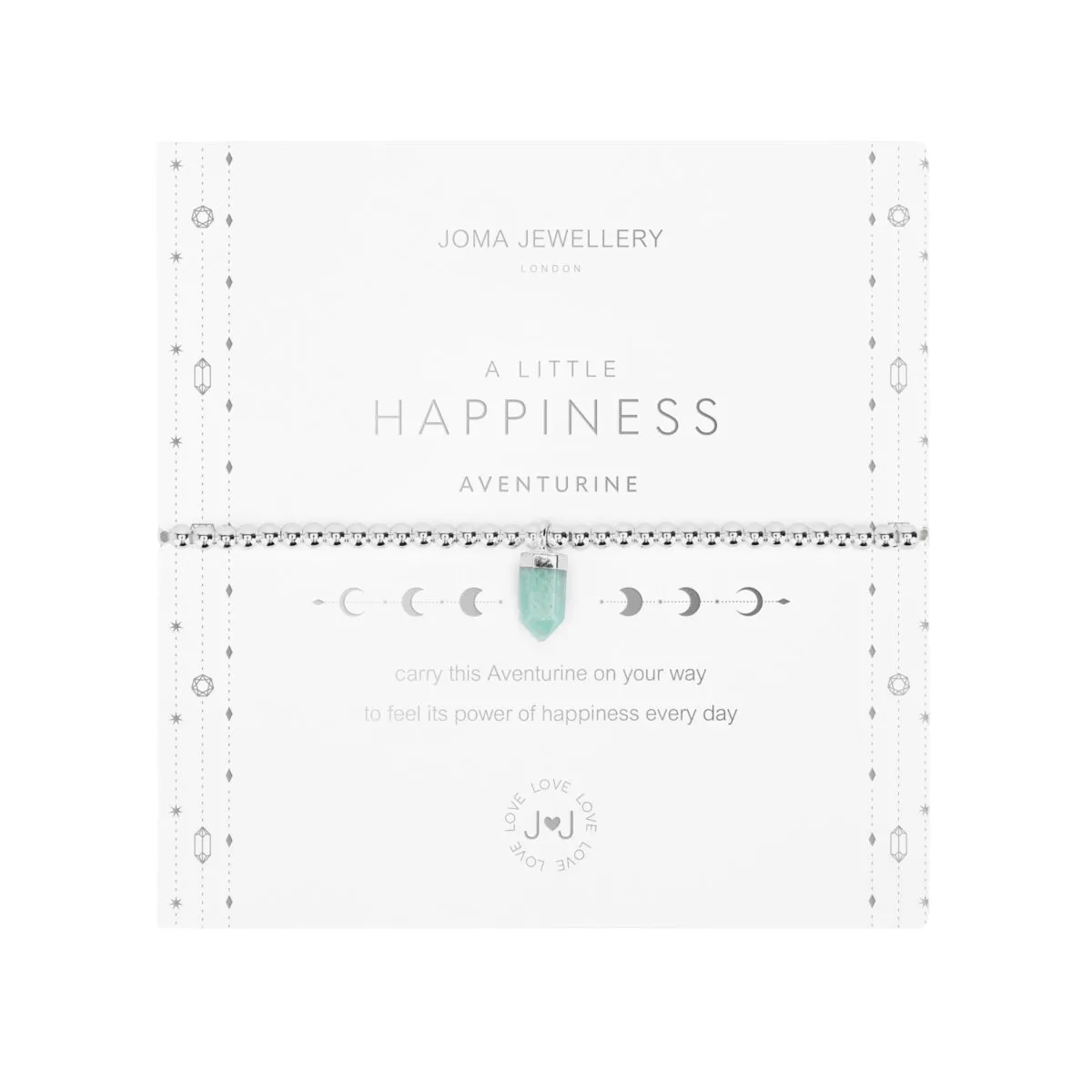 Affirmation Crystal 'Happiness' Bracelet | Silver Plated with Aventurine