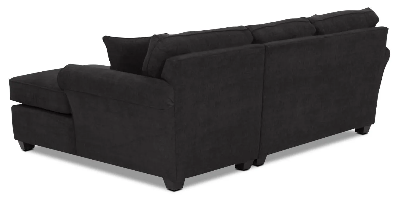 Althea 2-Piece Sectional with Right-Facing Chaise - Black