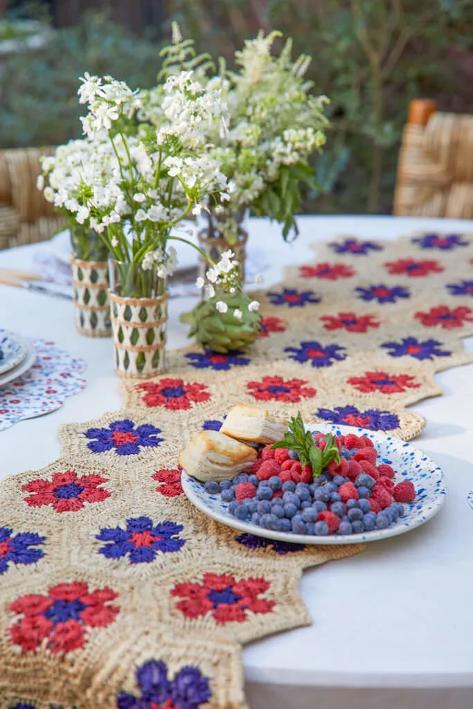 Americana Flower Table Runner