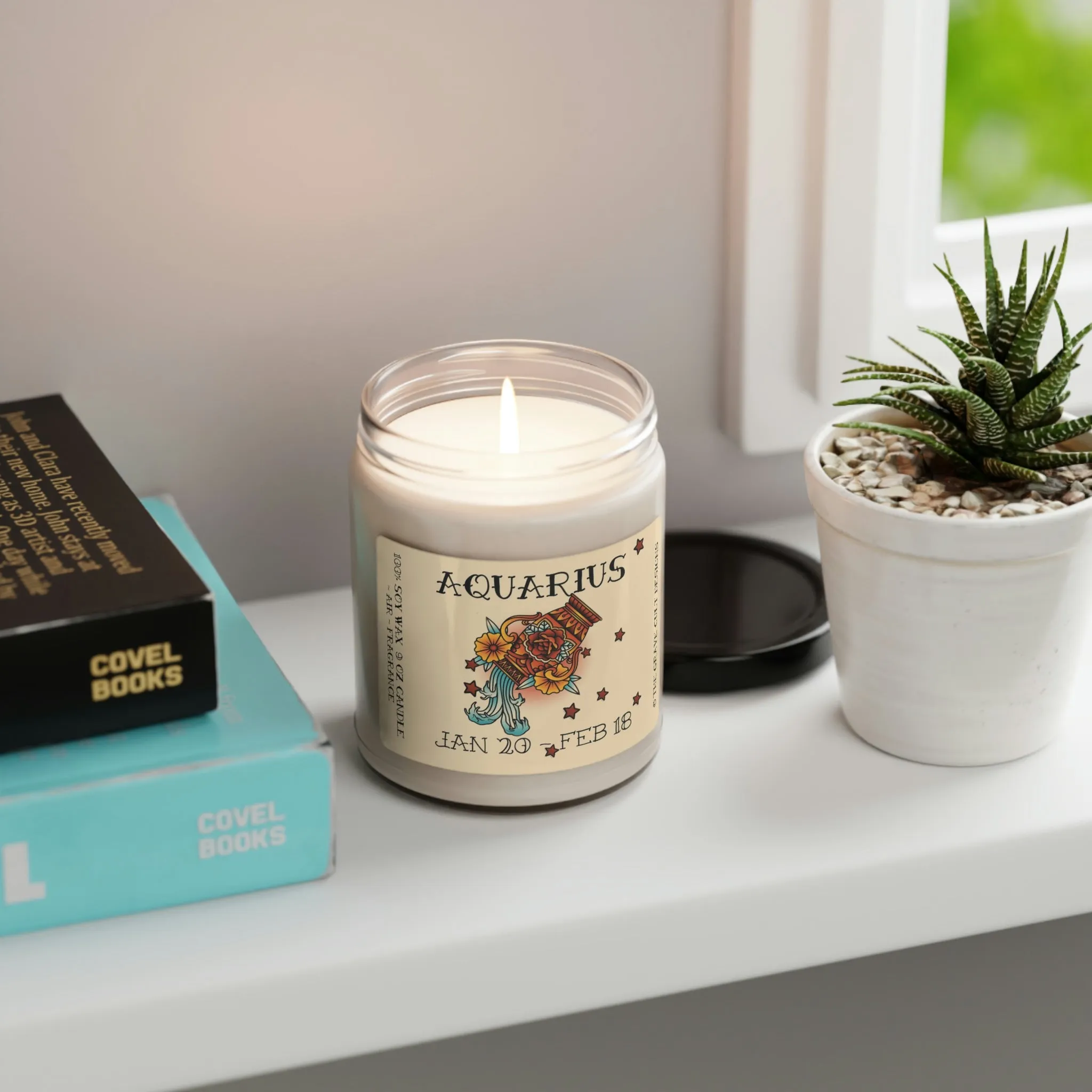 AQUARIUS Zodiac Scented Soy Candle, 9oz