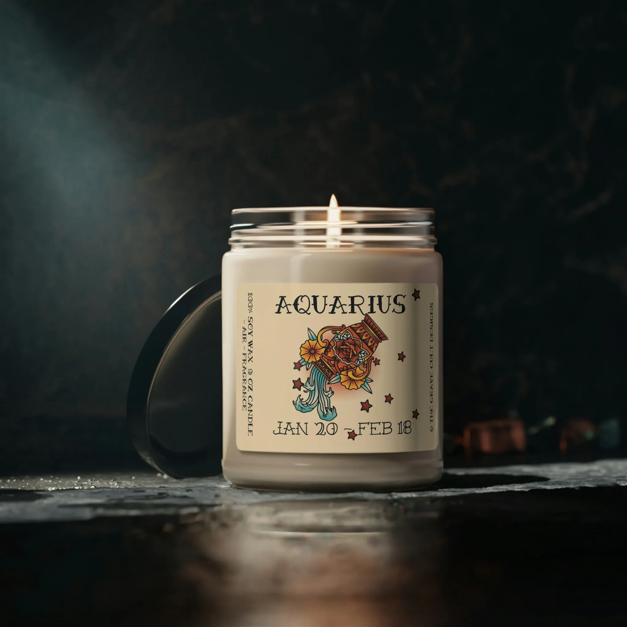 AQUARIUS Zodiac Scented Soy Candle, 9oz