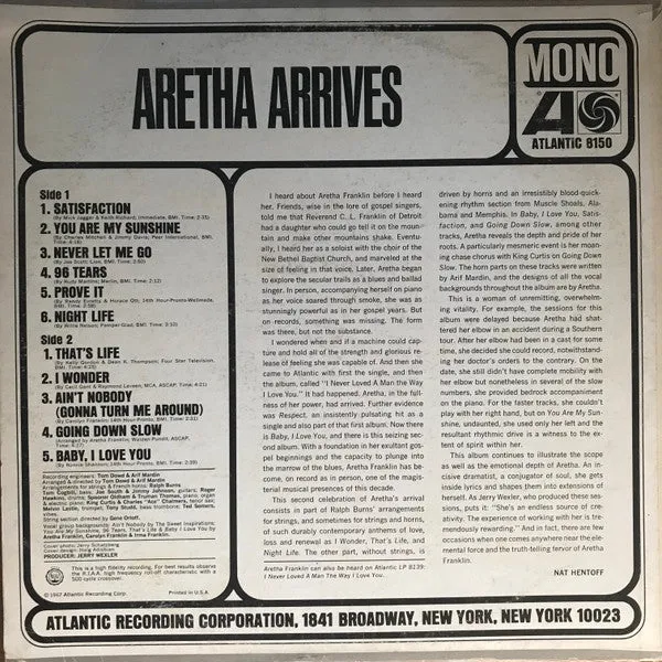Aretha Arrives