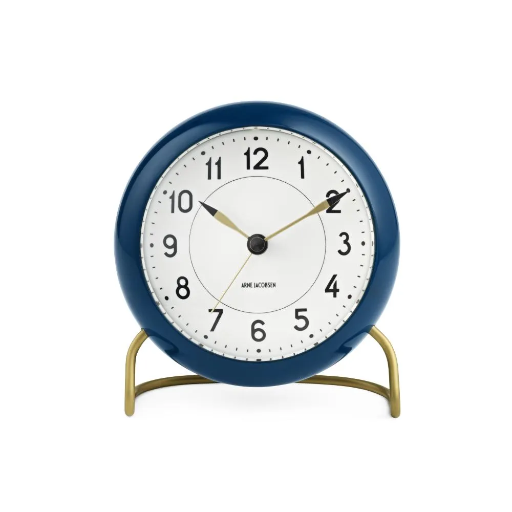 Arne Jacobsen Station Table Clock With Alarm, Petrol