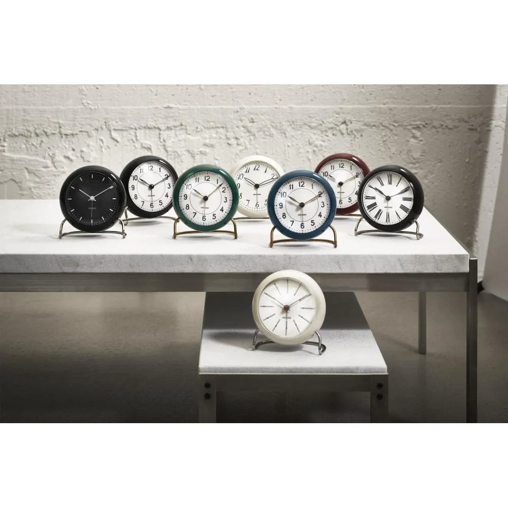Arne Jacobsen Station Table Clock With Alarm, Petrol