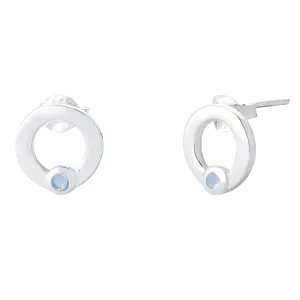 Bea Stud Earrings | Sterling Silver & Blue Topaz