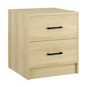 Bedside Table, 2 Drawers, Oak