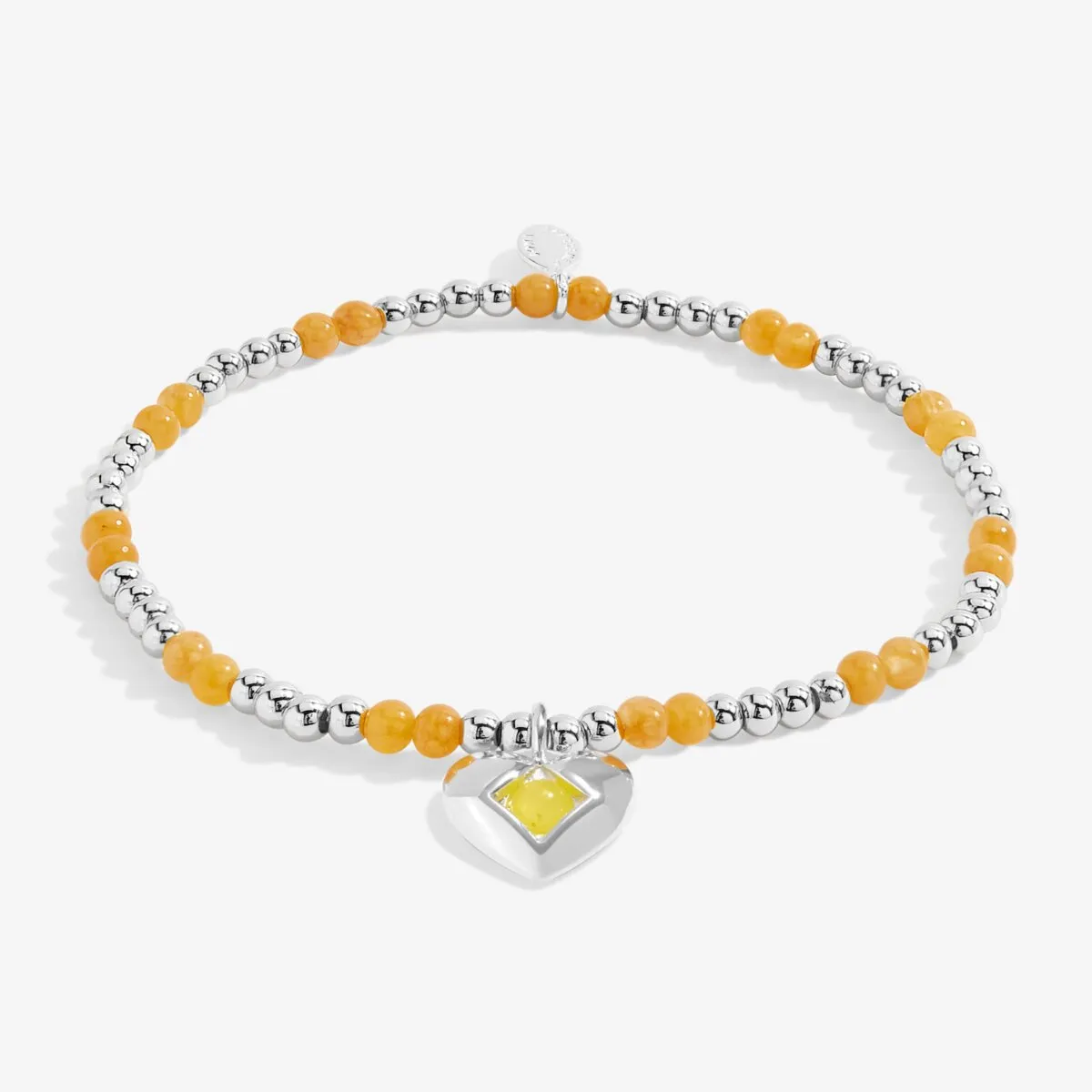 Birthstone A Little 'November' Yellow Quartz Bracelet | Silver Plated