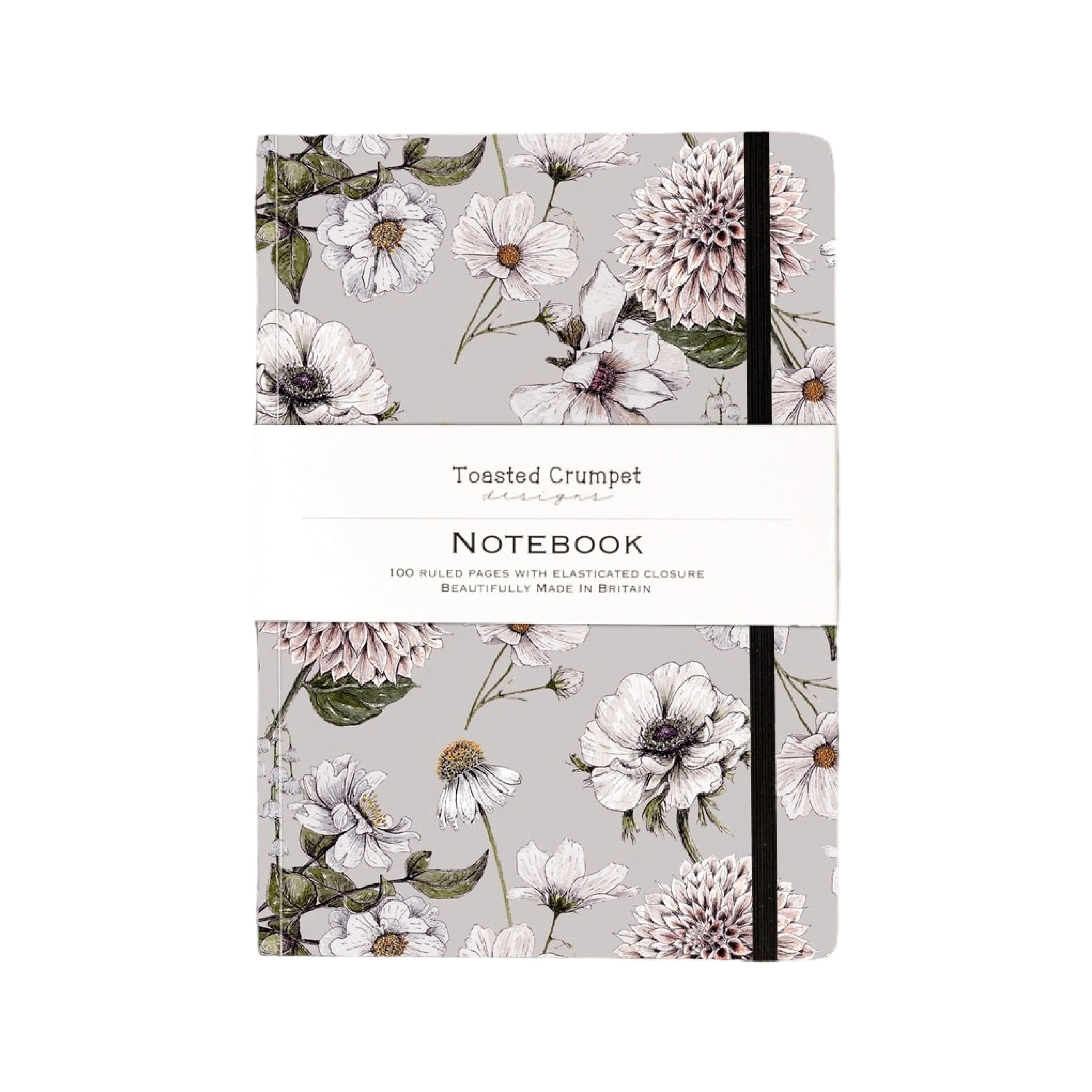 Blanc Floral A5 Lined Notebook | Stone