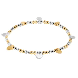 Bracelet Bar Heart Charms Bracelet | Silver & Gold Plated