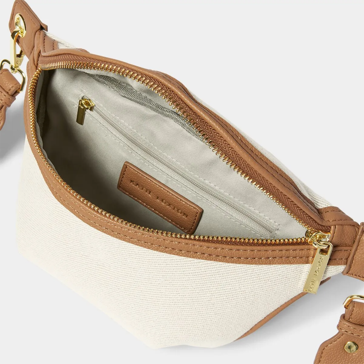 Capri Canvas Belt Bag | Tan & Off White
