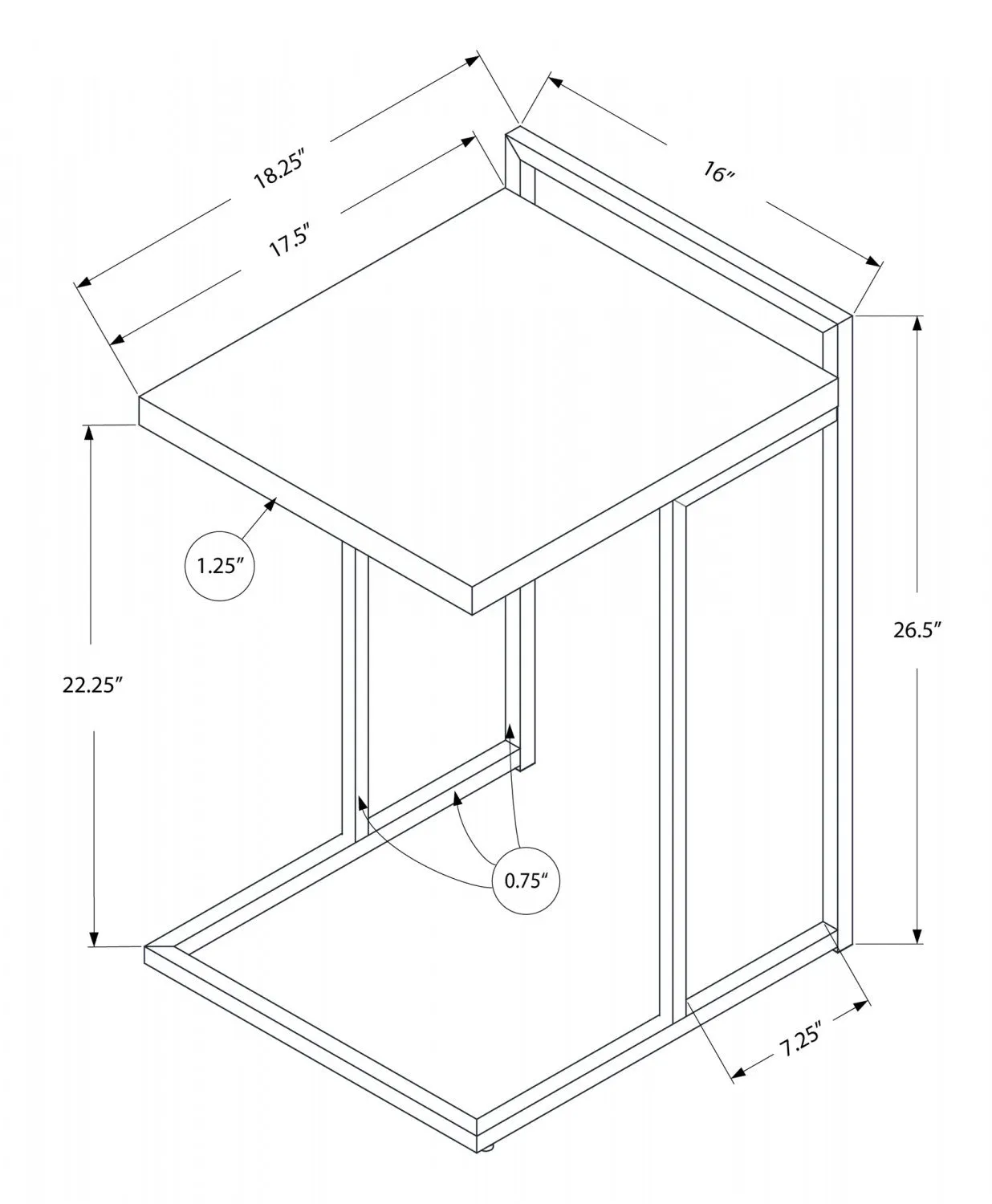 Cedar Side Table - Black Wood