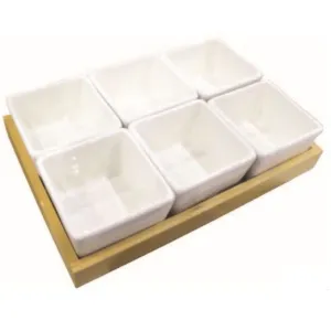 Ceramic Square Dish with Base 6pc
