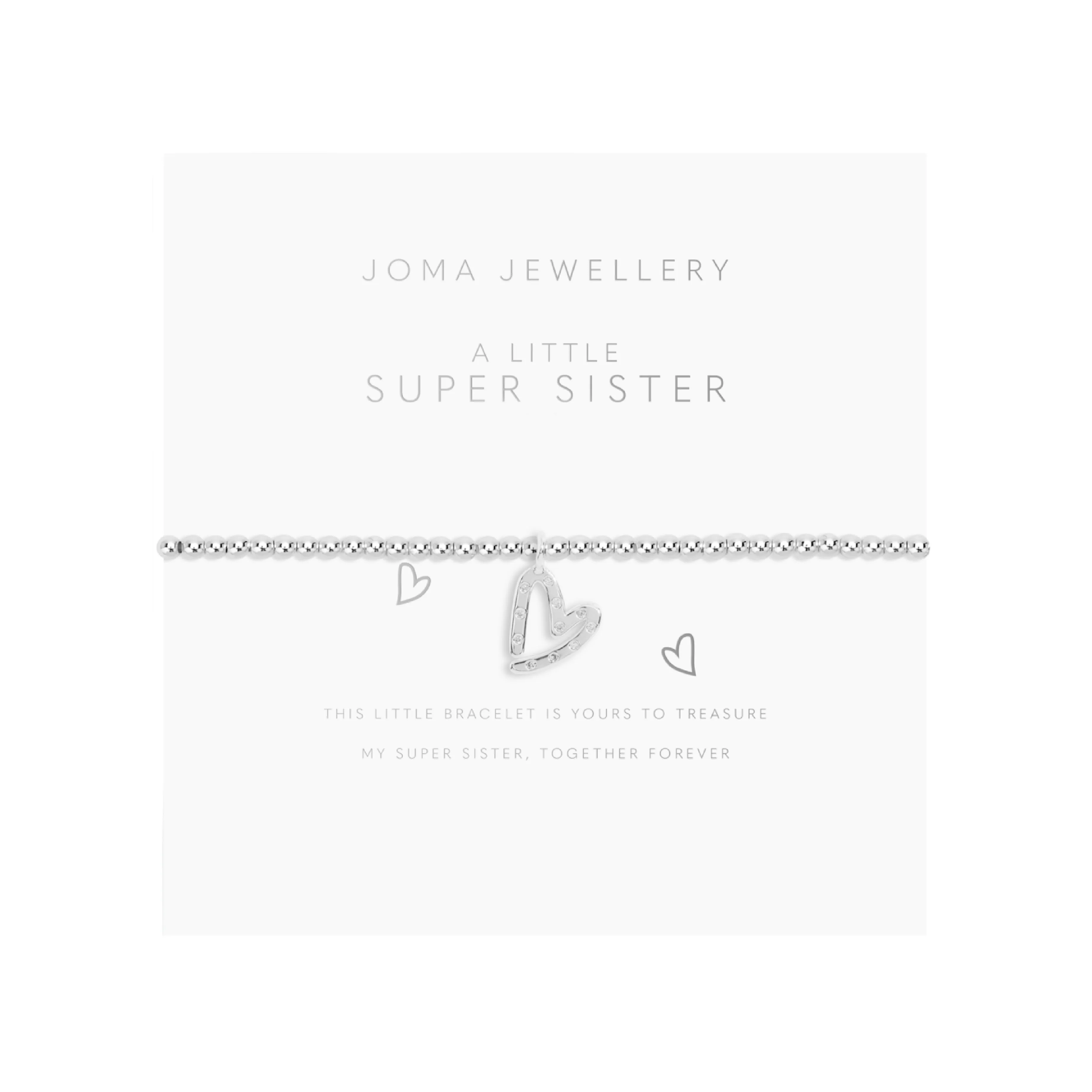 Children's A Little 'Super Sister' Bracelet | Silver Plated