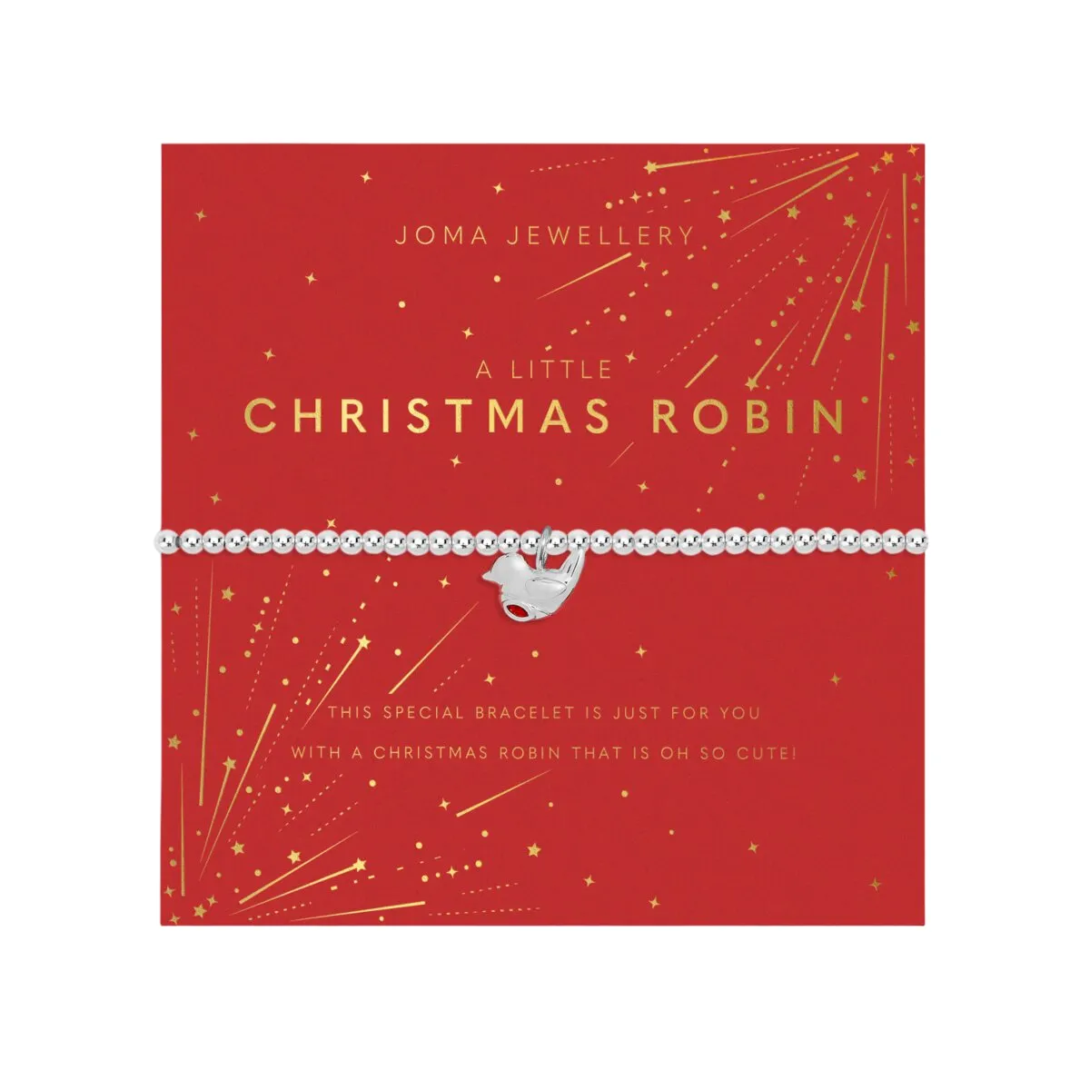 Christmas A Little 'Christmas Robin' Bracelet | Silver Plated