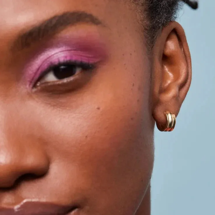 Chunky Textured Hoop Earrings | Gold Plated