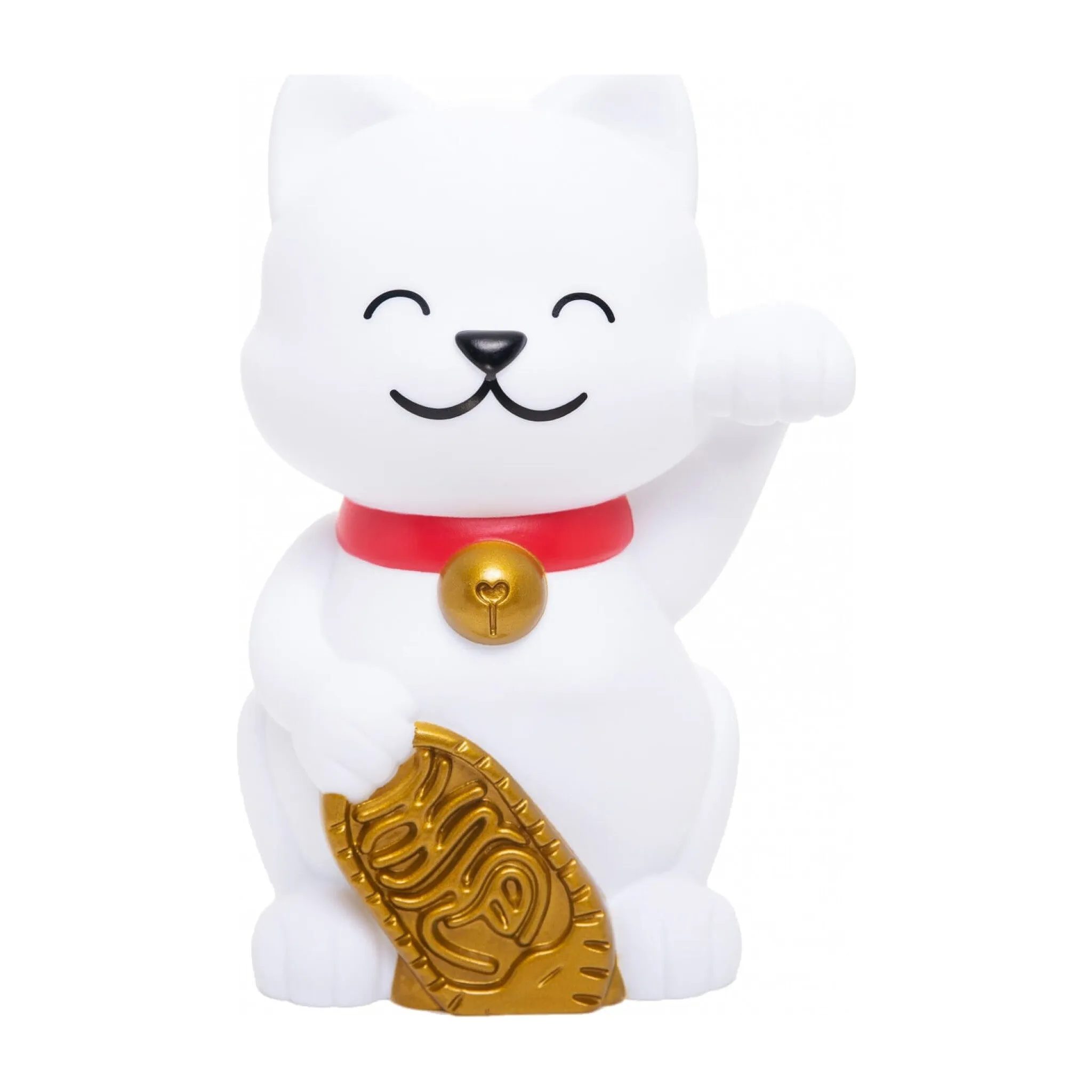 Colour Changing Night Light | White & Gold Lucky Cat | Medium