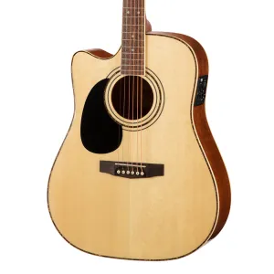 Cort AD880CE Left Handed NS Dreadnought Cutaway with Pickups Natural Satin