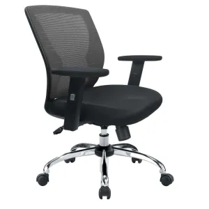 CSC Mid Back Chair Chrome Base 150kg Max Black