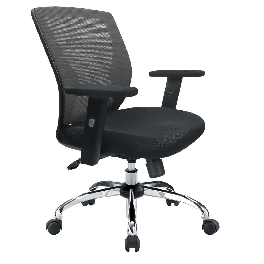 CSC Mid Back Chair Chrome Base 150kg Max Black
