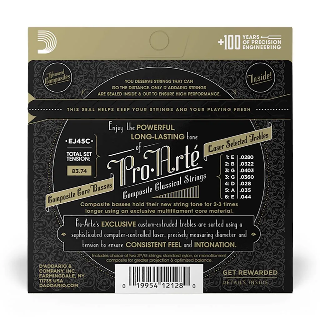 D'Addario - EJ45C - Pro Arte Nylon Composite 28-44 - Classical Guitar Strings