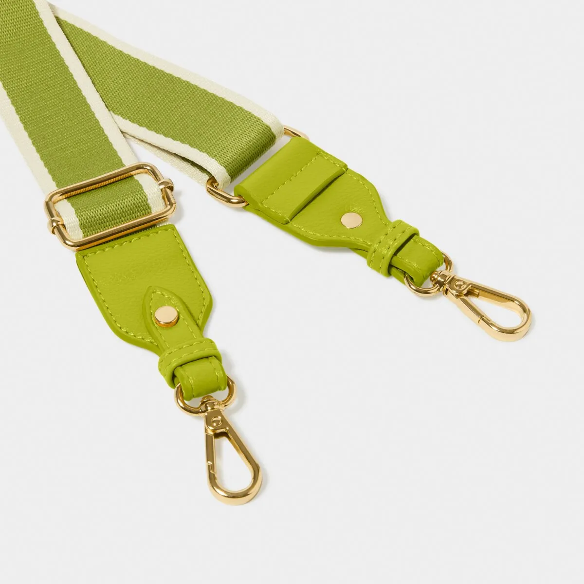 Detachable Stripe Canvas Bag Strap | Lime Green