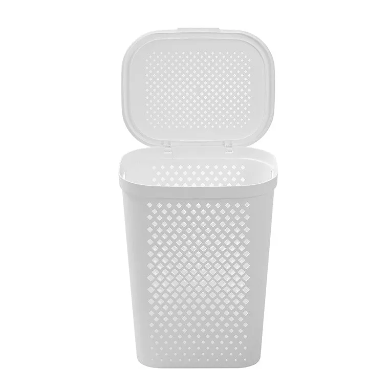 Diamond Laundry Hamper w/ Lid, 56L, Asstd