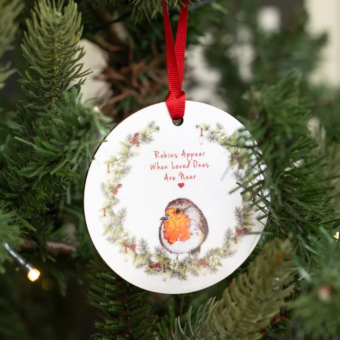 Double Sided When Robins Appear Christmas Tree Decoration | Wood