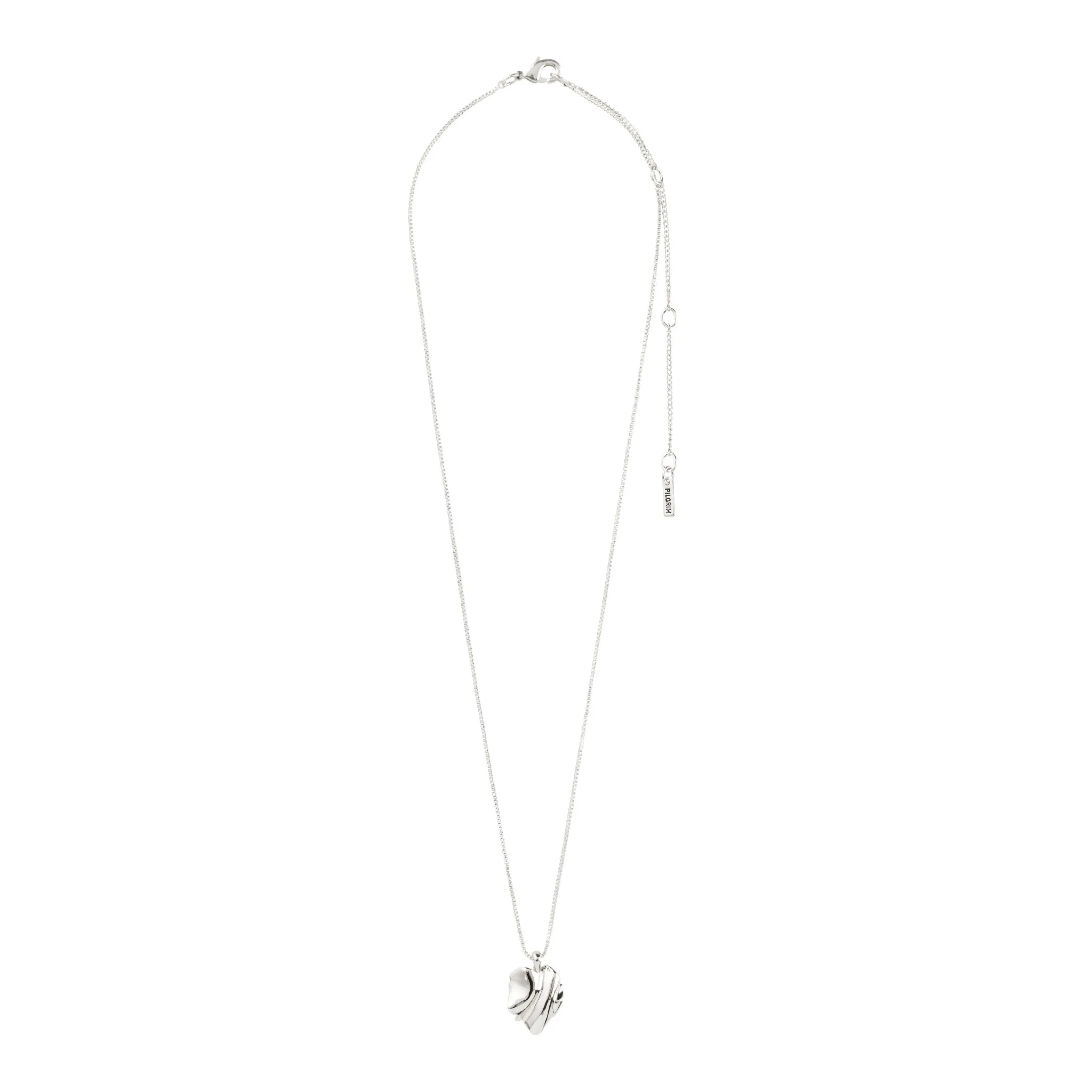 Em Wavy Pendant Necklace | Silver Plated