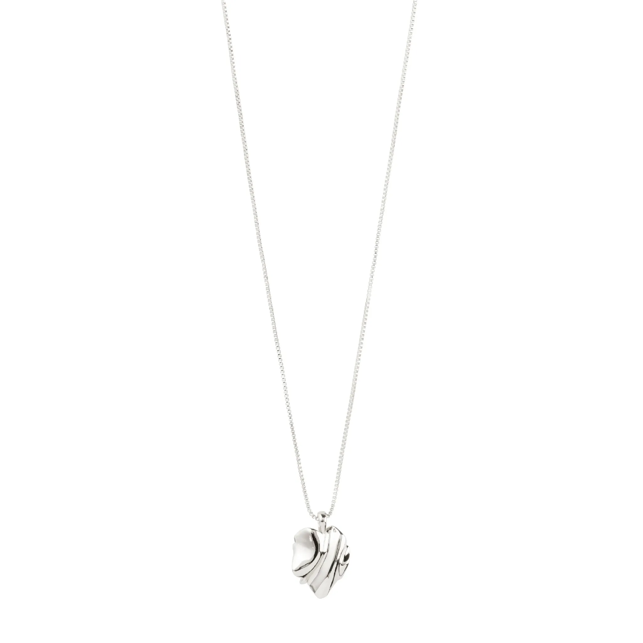 Em Wavy Pendant Necklace | Silver Plated