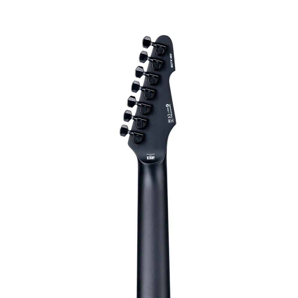 ESP LTD Alex Wade AW-XJ7B Baritone Evertune Open Grain Electric Guitar - Black Satin
