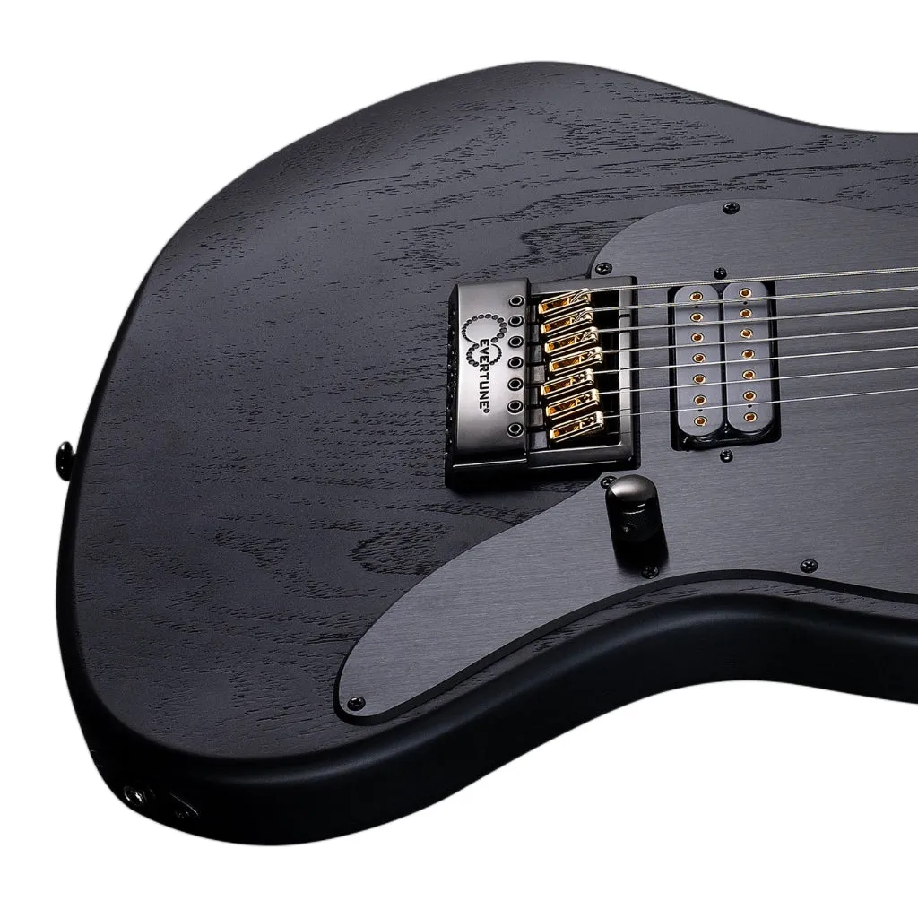 ESP LTD Alex Wade AW-XJ7B Baritone Evertune Open Grain Electric Guitar - Black Satin