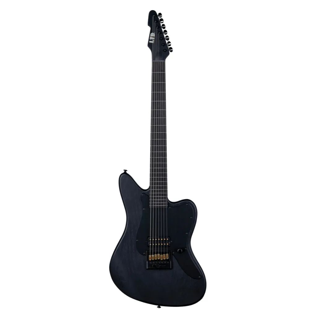ESP LTD Alex Wade AW-XJ7B Baritone Evertune Open Grain Electric Guitar - Black Satin