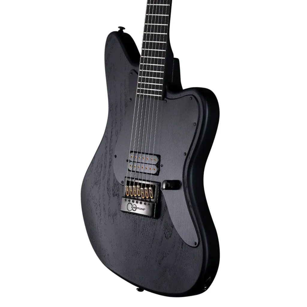 ESP LTD Alex Wade AW-XJ7B Baritone Evertune Open Grain Electric Guitar - Black Satin