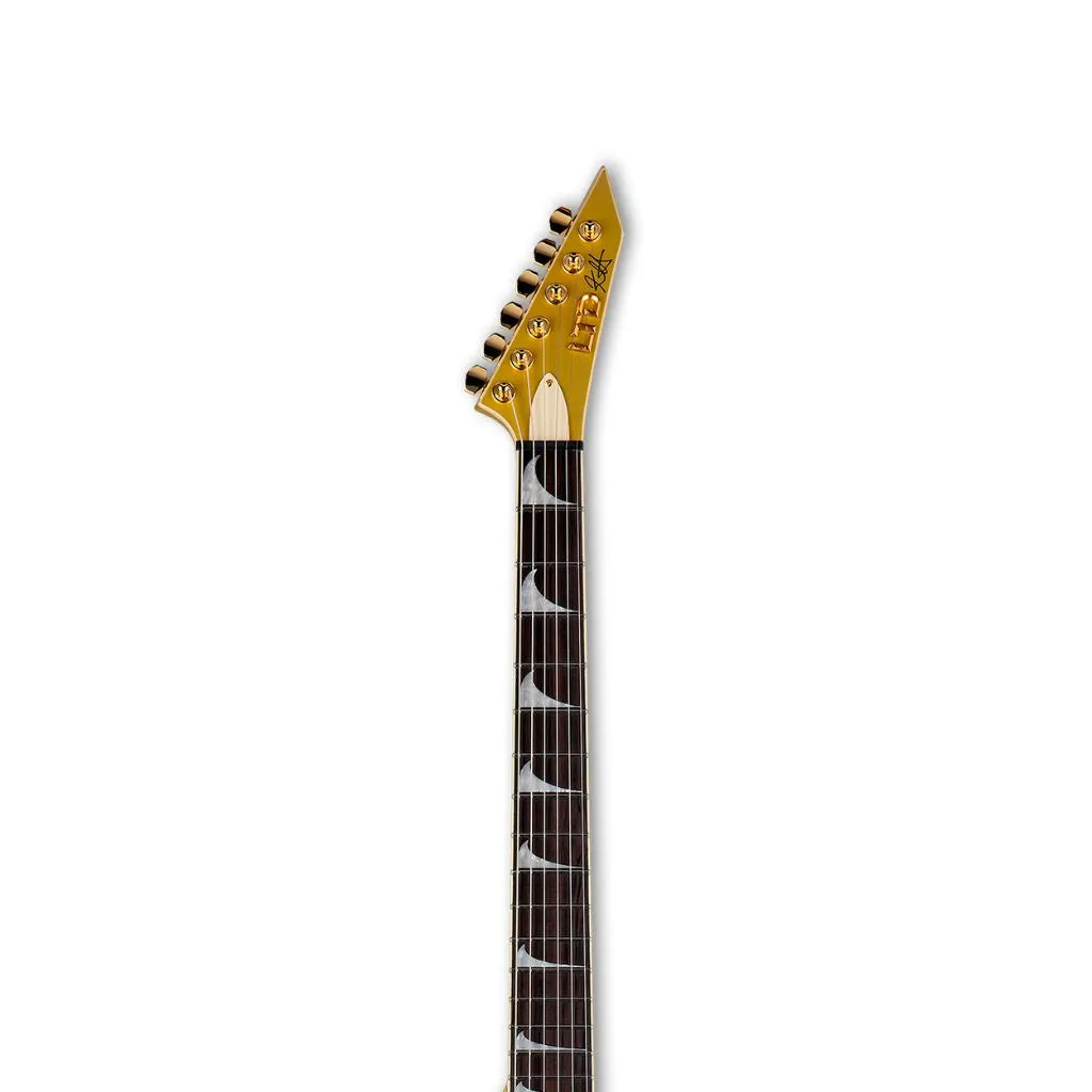 ESP LTD Kirk Hammett Signature V Electric Guitar- Gold Sparkle - LKH-VMGO