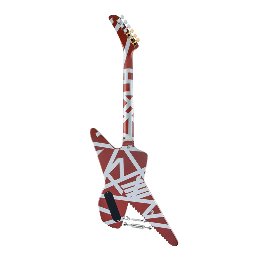 EVH Striped Series Shark Burgundy with Silver Stripes
