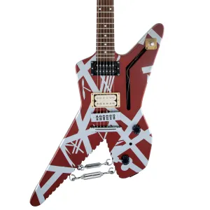 EVH Striped Series Shark Burgundy with Silver Stripes