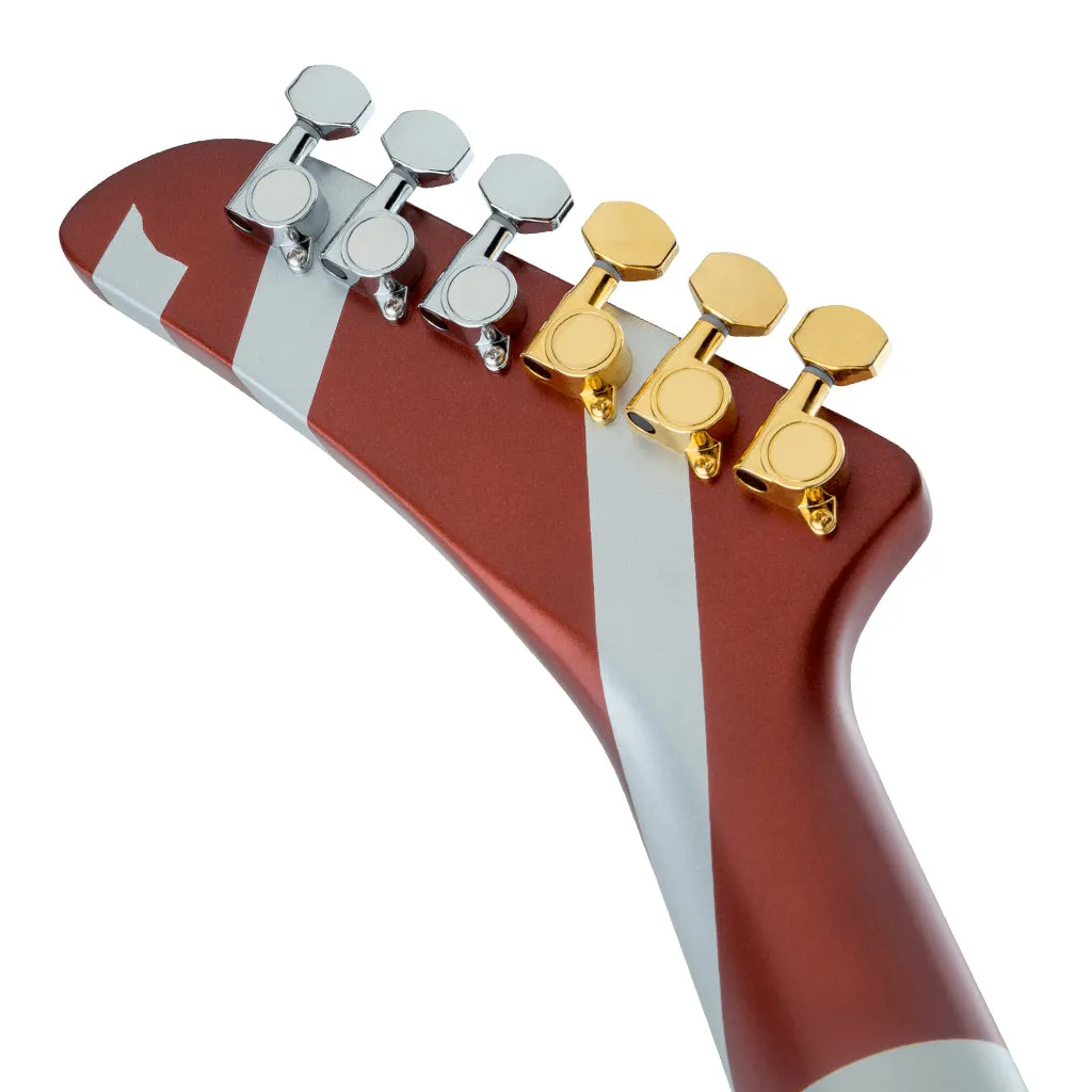 EVH Striped Series Shark Burgundy with Silver Stripes