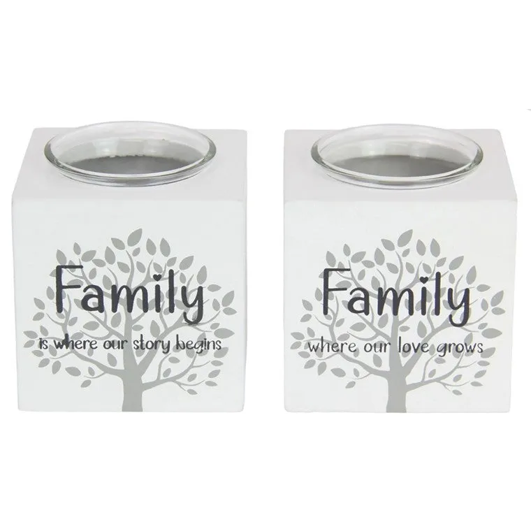 Family Inspiration Tealight Holder, 8cm, Asstd