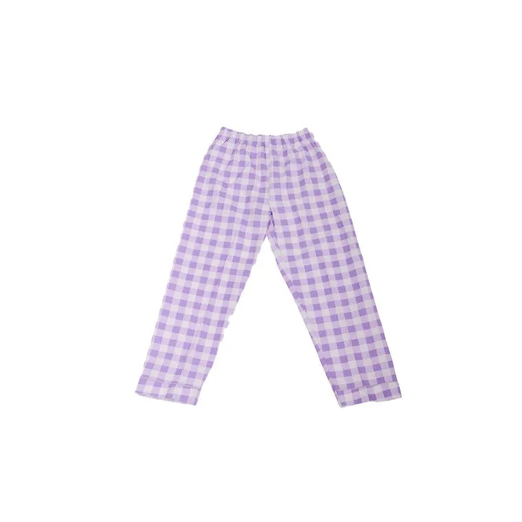 Flannel PJ Set, Lavender Gingham, Size 16