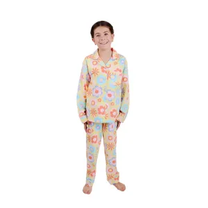 Flannel PJ Set, Retro Floral, Size 16