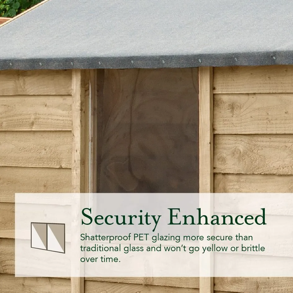 Forest Garden 4life Apex Shed 6x8 with Lean-To, Double Door and 2 Windows